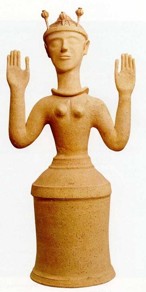 diosa de las adormideras, muestra del uso del opio en la antigua Grecia prehelénica
