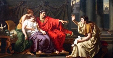 Virgilio leyendo la Eneida a Augusto, Octavia y Livia, obra hecha por Jean-Baptiste Wicar en el siglo XIX