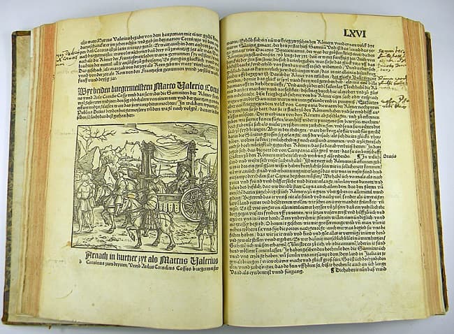 Edición alemana de uno de los libros del Ab urbe condita de Tito Livio hecha en 1523