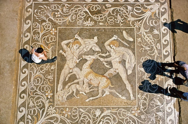 Espectacular mosaico hallado en Pella, la capital del reino de Macedonia