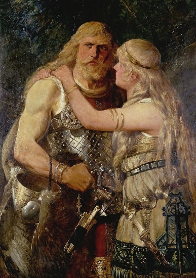 Arminio se despide de su esposa Thusnelda, obra de Johannes Gehrts hecha en 1884