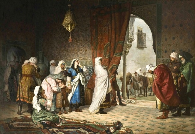 Salida de la familia de Boabdil de la Alhambra, obra de Manuel Gómez-Moreno González (1880)