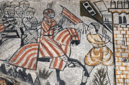 Entrada de Jaime I, de la monarquía aragonesa, a Valencia en 1238 según las pinturas del Castillo Caltravo de Alcañiz