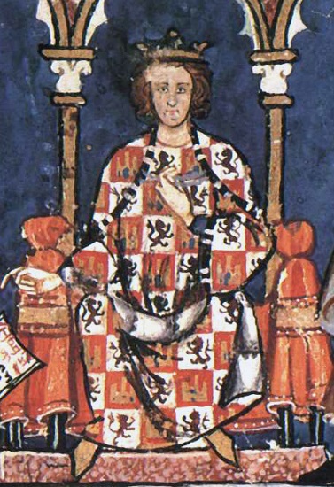 Representación de Alfonso X el Sabio en El libro de los jueces