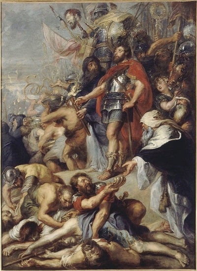 El triunfo de Judas Macabeo, obra de Peter Paul Rubens hecha en el siglo XVII que recrea al líder de la rebelión de los macabeos
