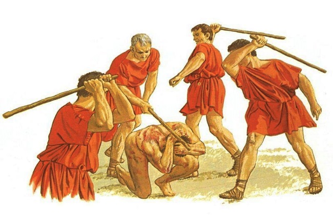 Ilustración que recrea el castigo militar del diezmo inflingida por la derrota ante Tacfarinas