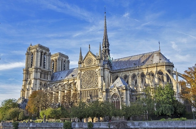 Fachada sur de la catedral de Notre Dame de París