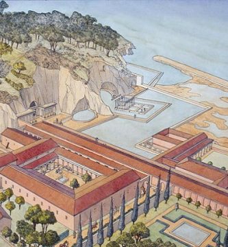 Reconstrucción del aspecto de la villa de Tiberio en Sperlonga Jean-Claude Golvin