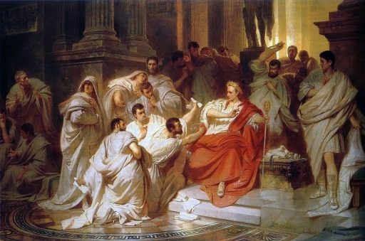 Muerte de César, obra hecha por Carl Theodor von Piloty en 1865