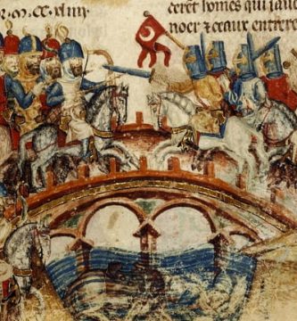 Ilustración medieval que recrea la batalla de Mohi de 1241 entre húngaros y mongoles. Es uno de los temas tratados por Marie Favereau