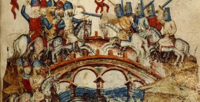 Ilustración medieval que recrea la batalla de Mohi de 1241 entre húngaros y mongoles. Es uno de los temas tratados por Marie Favereau