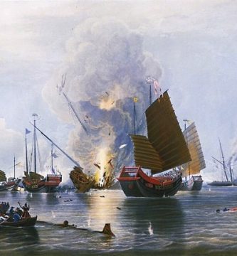 Obra de Edward Duncan en la que se recrea la Segunda batalla de Chuenpee, el 7 de enero de 1841