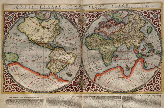 Planisferio realizado por Rumold Mercator en 1587